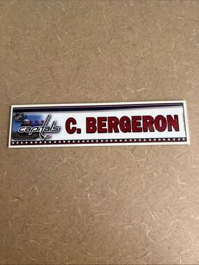Washington Capitals C. Bergeron Nameplate Magnet - Red, White, Blue